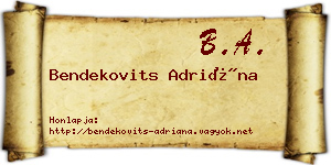 Bendekovits Adriána névjegykártya